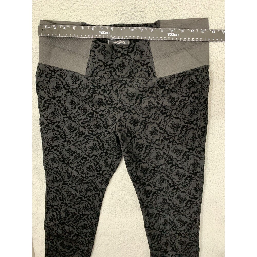 ONE5ONE XL Pull-on Elastic Waist Floral Black Legging Pants Velour CorpCore - Picture 5 of 9